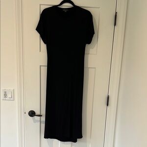 Fifteen Twenty Black Sheath Midi Dress with Tasteful Back Cutout